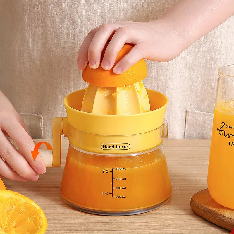 Portable Lemon Squeezer with Multifunctional Container Fruit Juicer Fruits Tools Plastic Manual Fruit Squeezer