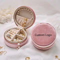 Portable Velvet Plush Jewelry Gift Boxes Custom Logo Storing Pendant Necklace Bracelet Other Jewellery Items Made PC Material