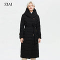 Winter Coats Women Puffer Jacket Warm Real Big Fur Hood Belt Puffer Coat Long Parka
