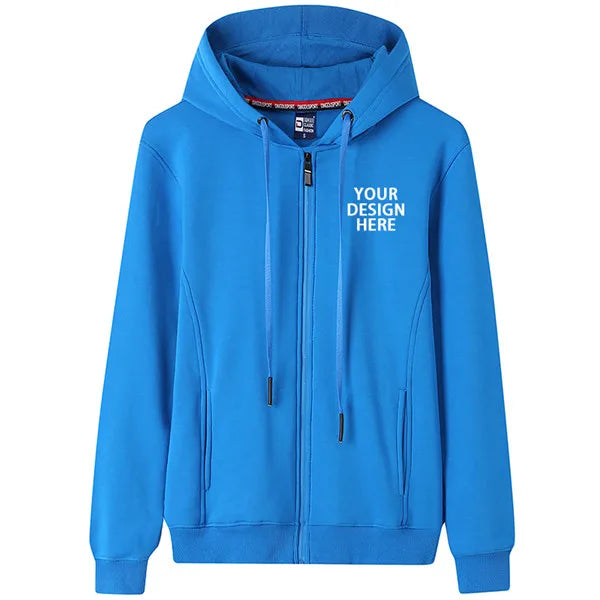 Custom Hoodie Printing Long Sleeves 100%cotton Sweatshirt Team Uniform Hoodies Zipper Workwear