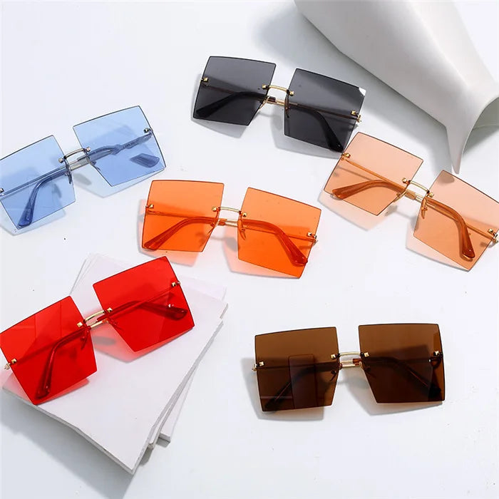 2023 Year 2022 Oversized Square Sunglasses Custom Fashion Trendy Women Diamond Designer Rhinestone Shades Sunglasses