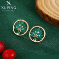X000944225 Xuping Jewelry Drip Oil 18K Gold Plated Festival Gift Christmas Tree Women Girl Earrings