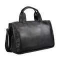 TIDING Newest Vintage Luxury Men Black Shoulder Handbag Genuine Leather Messenger Briefcase Bag