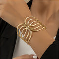 Punk Metal Exaggerated Wide Wrapped Bracelet Cuff Wristband Statement Jewelry for Women