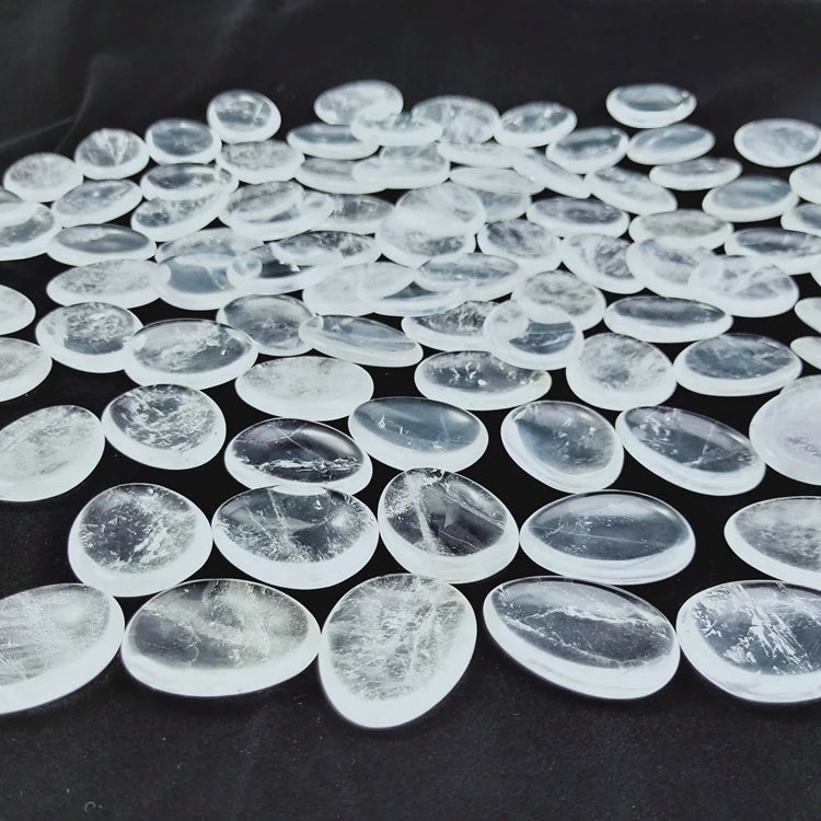 HZ Professional Stone Factory Wholesale Inspiration Crystal Tiger's-eye Worry Stone Healing Clear Quartz Thumb Stone