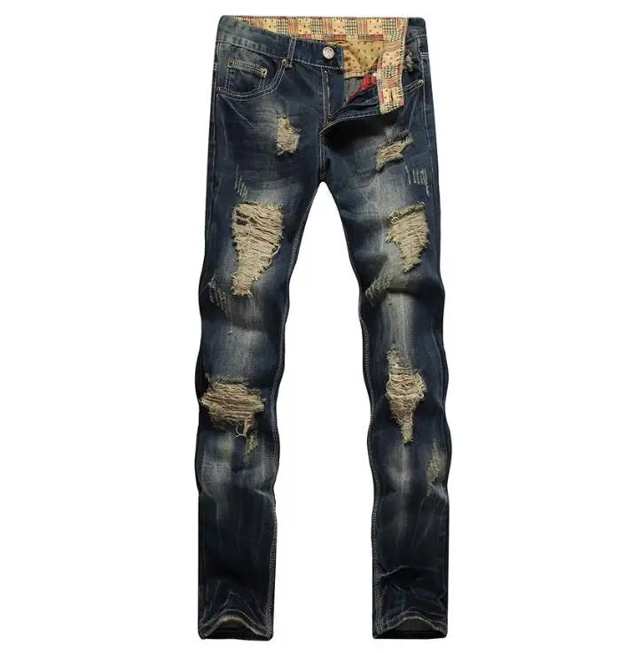 Men's High Quality Denim Jeans High Street Stretch Skinny Jeans Designer Jeans for Men Size 42