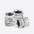 OEM 303 Stainless Steel Hot Melt Inset Nuts Heating Molding  Thread Inserts Nut SL-Type Double Twill Knurled Injection Nut M2 M3