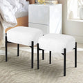 Faux Fur Vanity Stool Chair Soft Ottoman Makeup Stools Furry Padded Multifunctional Footstool