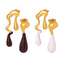 Trendy Oil Drip Stud Earrings Special-Shaped Hypoallergenic Enamel Stainless Steel Wedding Jewelry Wholesale Supplies