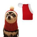 Pet Christmas Hat Knitted Cap Neck Warmer Hood Quiet Dog Ear Muffs Noise Protection Warm Winter Dog Hat