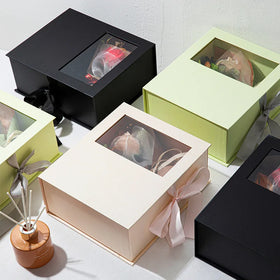 Valentine's Day Gift Box Luxury Custom Logo Factory Packaging Rigid Cardboard Paper Folding Top-end Matte Ribbon Gift Box