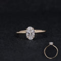 Starsgems  Custom Yellow Gold  Oval Crushed Ice Cut Loose Moissanite Stone 14K Solid  Gold Jewelry Ring