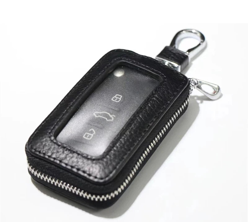 Custom Vintage Rfid Artificial Leather Key Pouch Lower MOQ Holder Case with Zipper