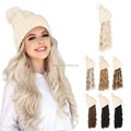 WM06 Hat Wig Synthetic Long Wavy Wigs Plush Knitted Hat Fashion Autumn Winter Hat Hair Wig Hair Synthetic Hair