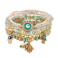 Handmade Bohemian Simple Bracelet Set for Women Multilayer Rice Beads Trendy Acrylic Glass Beaded Jewelry