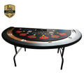 Lange 72 Inch Foldable Metal Casino Blackjack Poker Table with Customized Layout for Entertainment