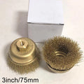 100% Brass Polishing Cup Brush 3 Inch OEM Customizable Yellow ISO9001 Certified ESAPUTTI Brand 1 Year Warranty Wire Brush for