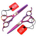 Professional Pink Hair Scissors With Carved Handle 6 Inch Coating Barber Scissors