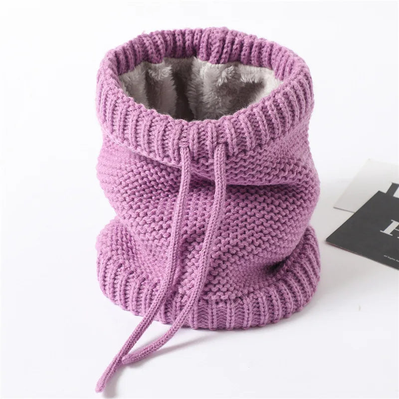 New Style Knitted Pure Color Scarf Fleece Scarf Winter High Collar Decoration Pull Rope