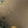 YKEAX 324 Luxury 3D Floral 3D Wall Murals Gold Chinoiserie Floral Wallpaper for Waterproof Sitting Rooms and Bedrooms