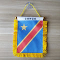 Polyester Satin Printed Mini Hanging Pennants Banner for Car-Congo Flags with Suction Cup Individually Packed
