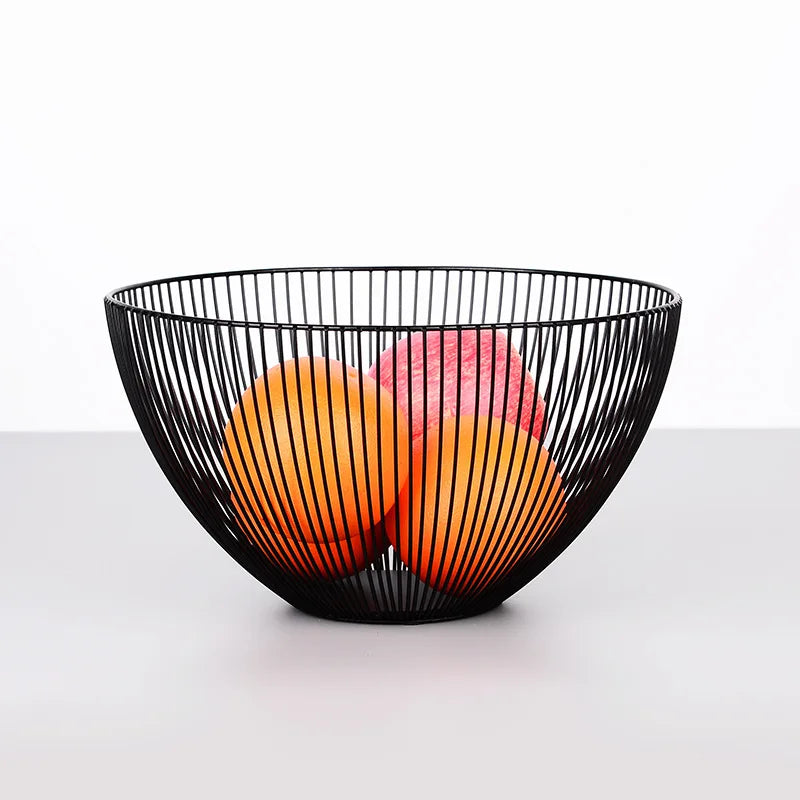Factory Wholesale Fruit Basket Round Bowl Metal Wire Kitchen Vegetable Storage Basket