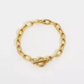 INS 18K Gold Plated Stainless Steel Jewelry Full Cubic Zirconia Tennis Chain Bracelet for Women