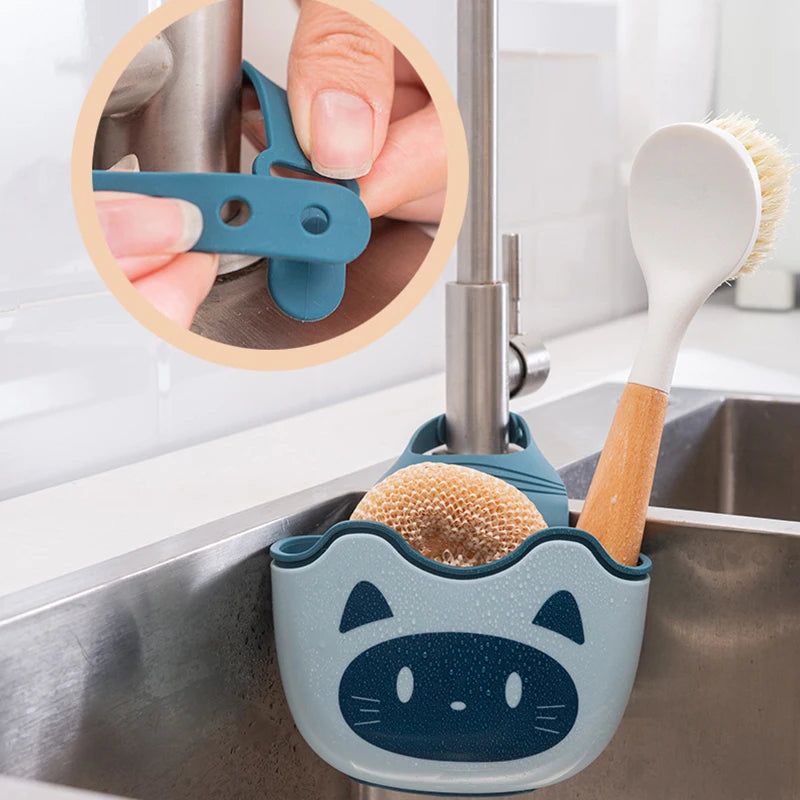 Kitchen Organizer Soap Sponge Drain Rack Bathroom Holder Brush Sink Shelf Adjustable Storage Basket Kitchen Accessories