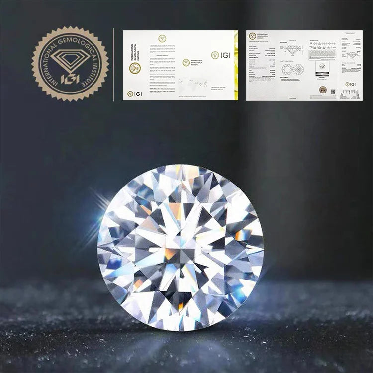 IGI Lab Grown Diamonds Round 1CT DEF GH VVS VS HPHT CVD Diamond GIA Wholesale Bulk Stones Beads for Jewelry Making