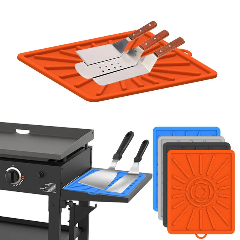 14inch Silicone Griddle Protect Mat Protect Mat for Griddle BBQ Grill Mat Protective Cover Grilling Accessory for Protection