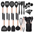 Heat Resistant Kitchen Accessories Cooking Utensil Kitchenware Non Stick Food Grade  Handle Silicone Kitchen Utensils Set