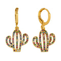 New Fashion Jewelry 18K Gold Plated Starfish Dangle Huggie Earring for Women Earring Hook Star Charms Earring