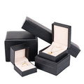 Wholesale Black Ring Box Pressure Line Design Bangle Case Advanced PU Leather Watch Packaging