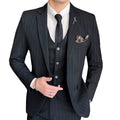 MTM Plus Size Breathable Waterproof Suits Blazer Vest Pants Wedding Business 3-Piece Black Coat Pant Suit for Men