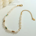 Ins Style Fashion Jewelry Stainless Steel Gold Plated Beaded Bracelet Natural Freshwater Pearl Natural Stone Bracelet Jewelry