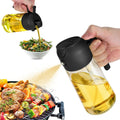 Mothers Day Gift Glass 2 in 1 Oil Sprayer & Olive Oil Dispenser Spice Container 16oz Kitchen Barbecue Salad