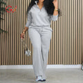 GX258 Fashion Winter Women Clothing Boutique Tracksuit Women Street Wear Long Sleeve Fleece Sweatshirt and Pant 2 Piece Set