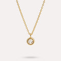 Fashion Jewelry 925 Sterling Silver Small Minimalist Necklace Simple Single Round Diamond Zircon Gold Plated Necklaces Women