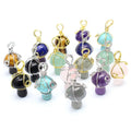 Wholesale Jewelry Gemstone Pendant Accessories Crystal Agate Sand Stone Wire Wrapped Healing Stone Mushroom Necklace Pendant