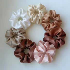 Wholesale 22mm 100% Silk Oversized Satin Scrunchies for Women Custom Fashion Hairbands