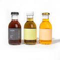 Wholesale Round Transparent Milk Orange Juice Beverage Glass Bottle 500ml With Screw Mental Plastic Lid