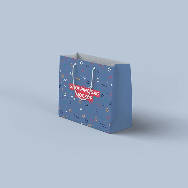 Colorful Printing Biodegradable Hand Length Handle Customized Color Kraft Shopping Gift Paper Bag Custom Logo Clothing Shoes