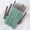 New Emerald Green UV Gel Nail Art Brush Pen Set Phototherapy Gradient Paint Pen with Nylon Hair Material for Nail Salons