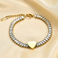 6mm Tennis Heart Bracelet 18K Gold Plated Stainless Steel Waterproof Adjustable Extend Chain Women Jewelry CZ Bracelet for Women