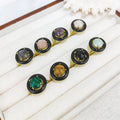 New Design Wholesale Gemstone Faceted Round Crystal Rings Natural Stone 18k Gold Malachite Black Obsidian Women Rose Quartz Ring