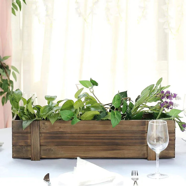 Rustic Wood Wooden  Decorative Desktop Succulent Mini 8*8*24cm Home Decor Plant Wood Box Without Lid for Plants