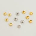 18K Gold Plated Brass Seven Point Bead UFO Shaped Flat Bead for Jewelry Making Round Loose Bead