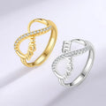Rotating Beads Anxiety Rings for Women Anti Stress Adjustable Fidget Ring Figure 8 Infinity Anti-Anxiety Ring for Mom Gift