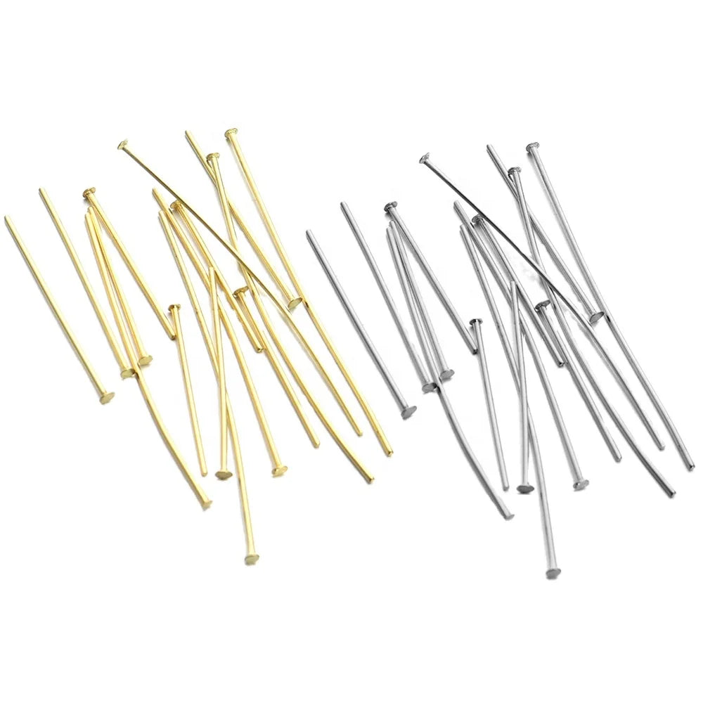 Tone Head Pins Stainless Steel Straight Pins Diy Jewelry Making Earring Findings Accessories Supplies