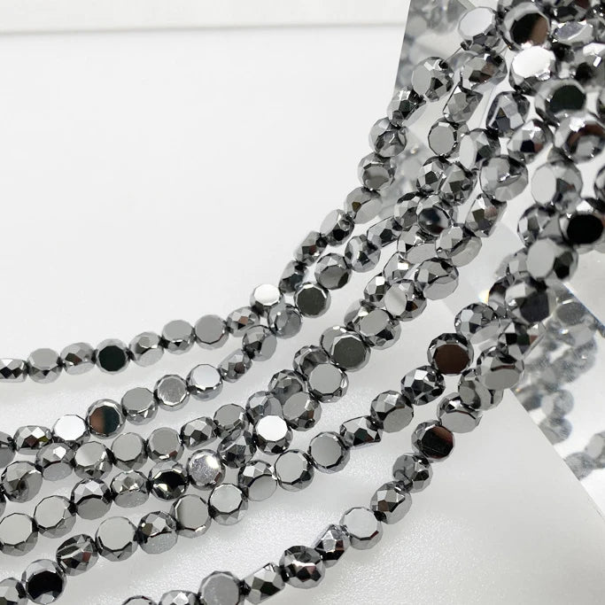 4-10mm Diy Bracelet Necklace Earrings Beaded Material Round Loose Faceted Flat Crystal Glass Beads for Jewelry Making
